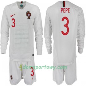 Koszulka Portugalia PEPE 3 Dziecięcy Wyjazdowe Koszulki Piłkarskie Mistrzostwa Świata 2018 Długi Rękaw